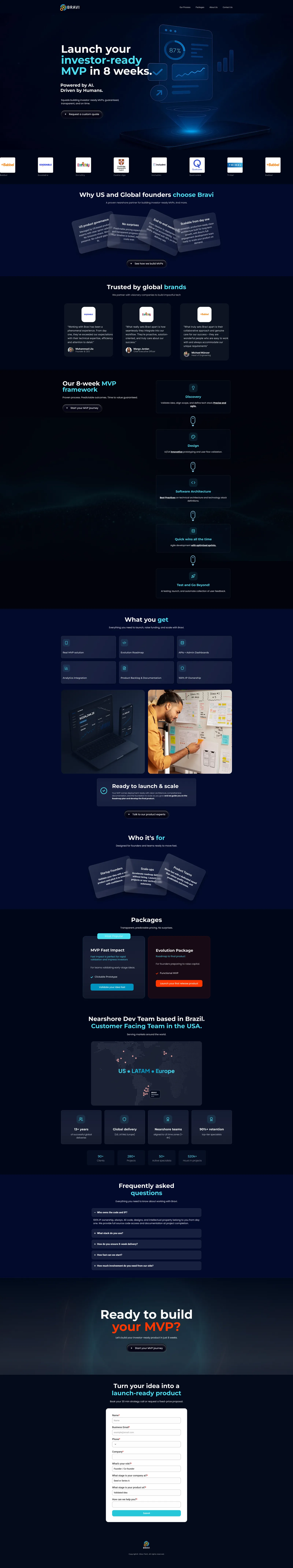 Captura de tela completa da página do projeto Bravi — MVP, cliente Bravi